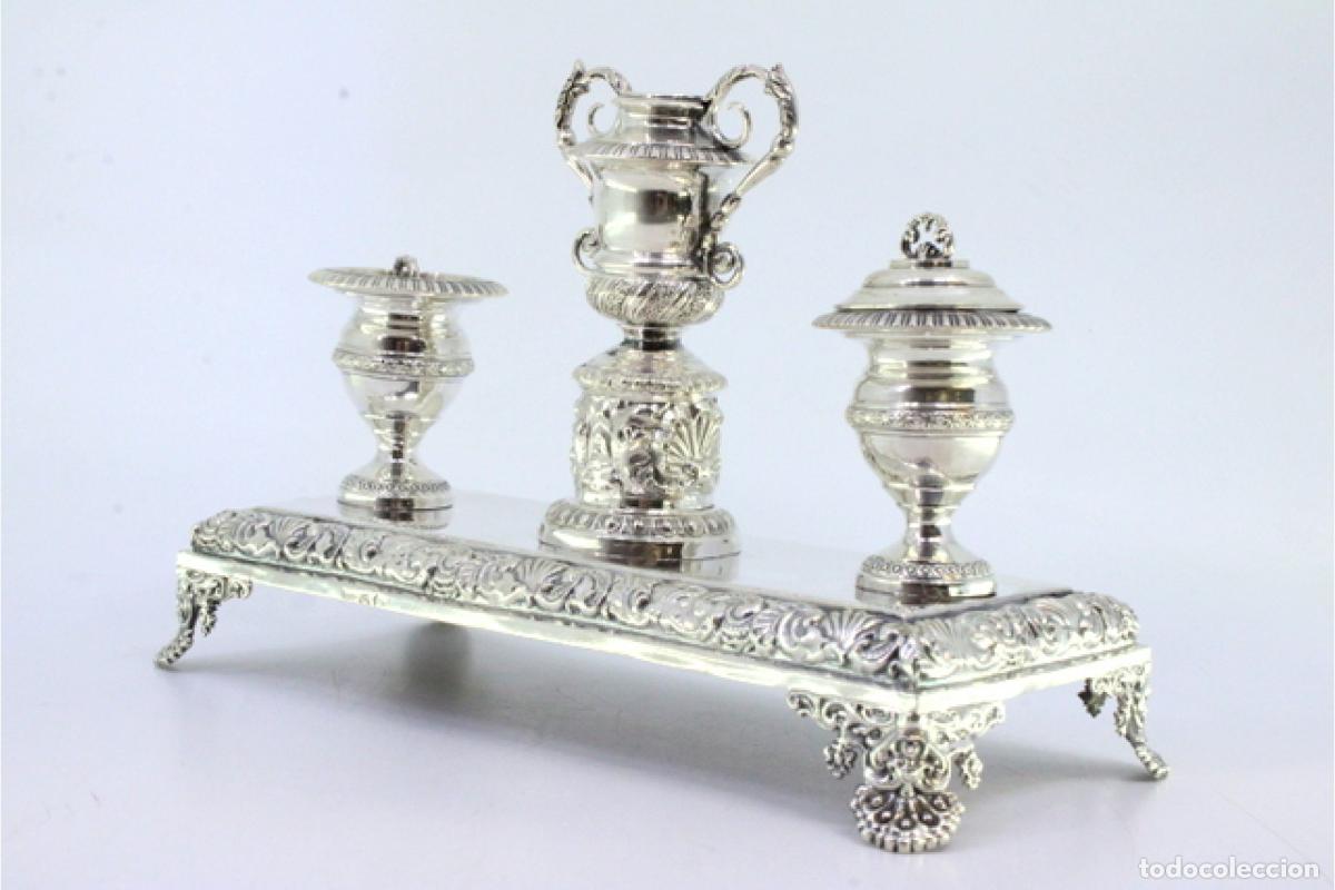 Antig&uuml;edades: tintero de plata - Foto 4