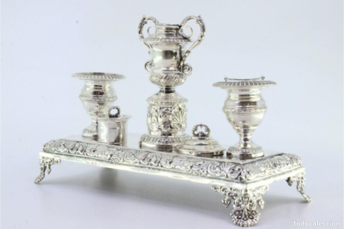 Antig&uuml;edades: tintero de plata - Foto 5