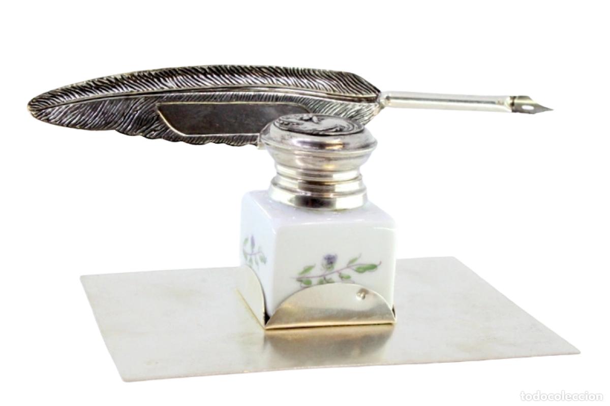Antig&uuml;edades: tintero de plata - Foto 1