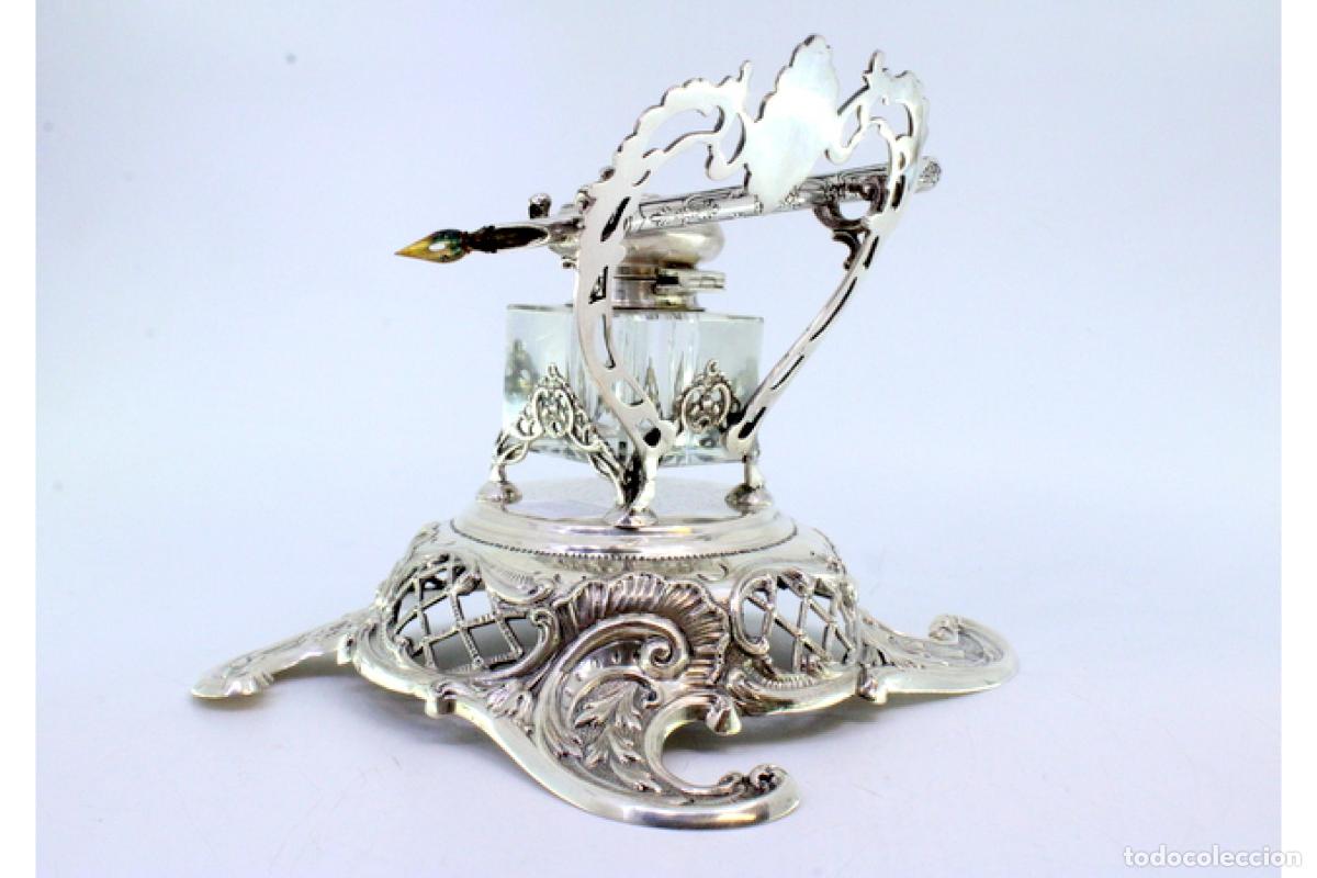 Antig&uuml;edades: tintero de plata - Foto 2