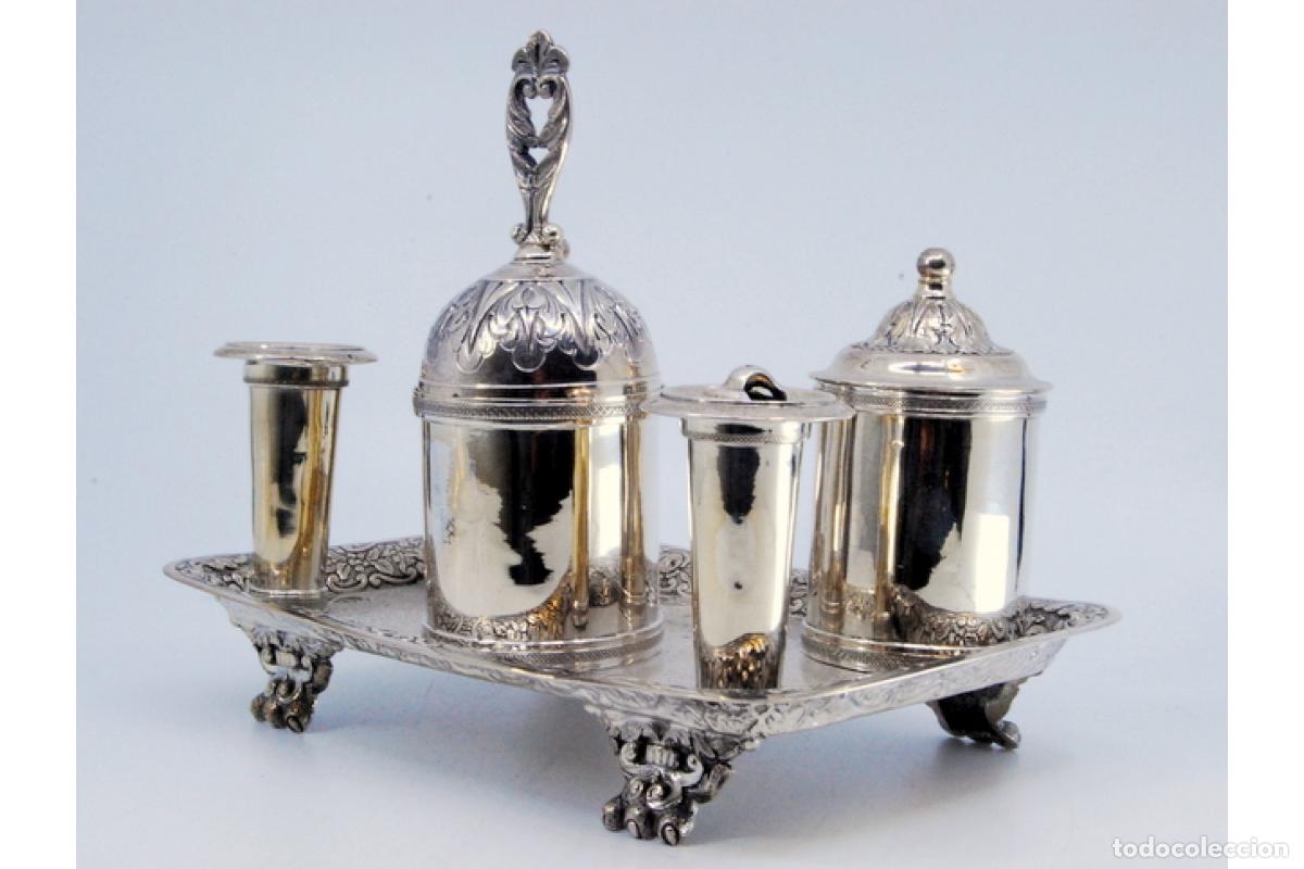 Antig&uuml;edades: tintero de plata - Foto 2