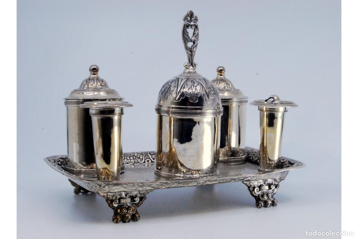 Antig&uuml;edades: tintero de plata - Foto 3