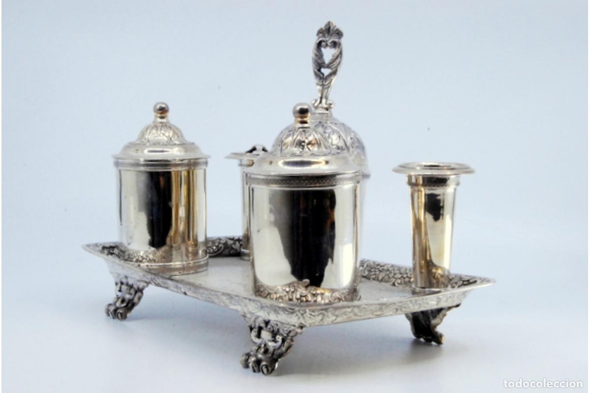 Antig&uuml;edades: tintero de plata - Foto 5