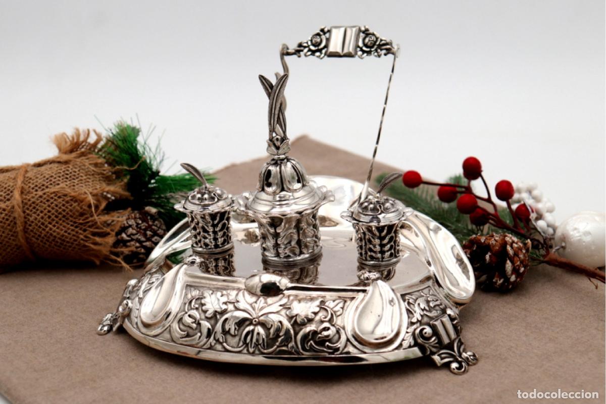 Antig&uuml;edades: tintero de plata - Foto 3