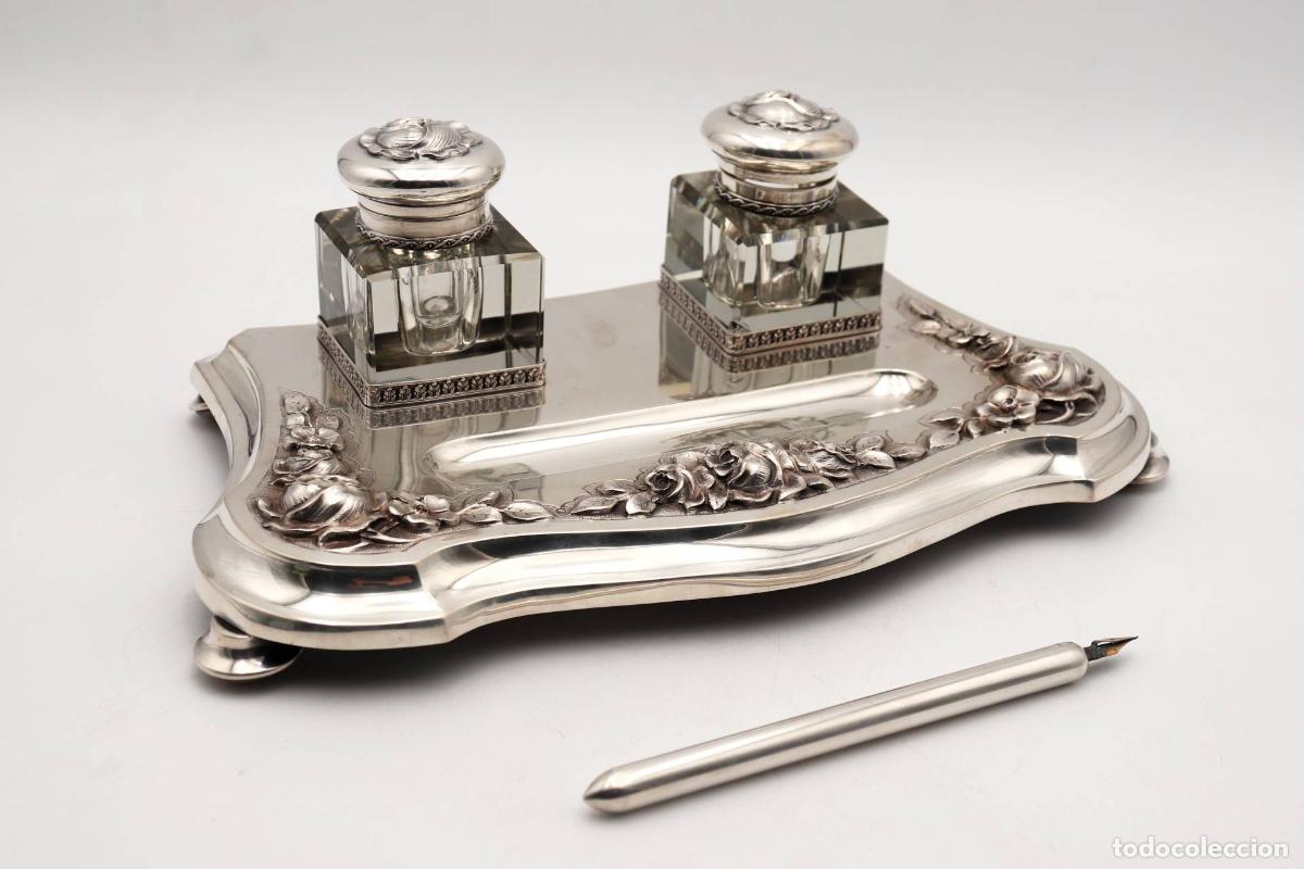 Antig&uuml;edades: tintero de plata - Foto 6
