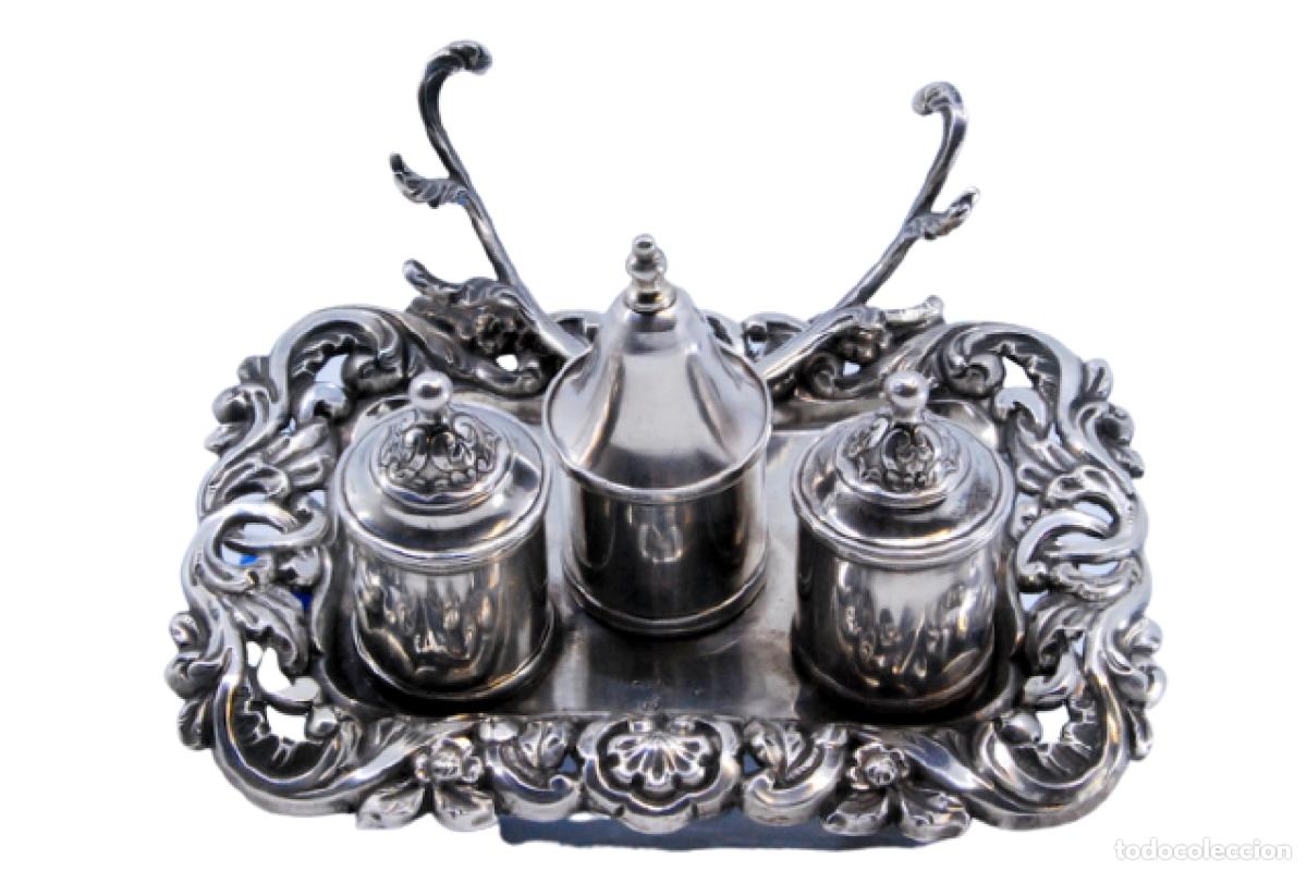 Antig&uuml;edades: tintero de plata - Foto 1