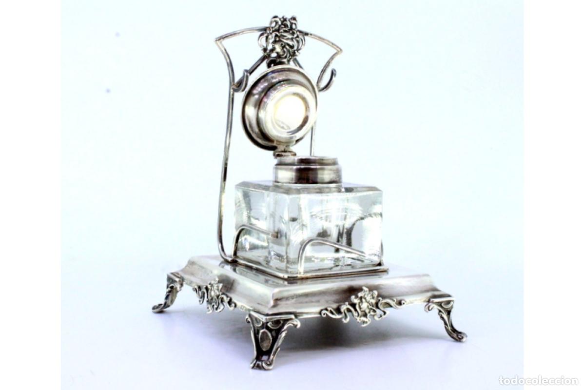 Antig&uuml;edades: tintero de plata - Foto 6