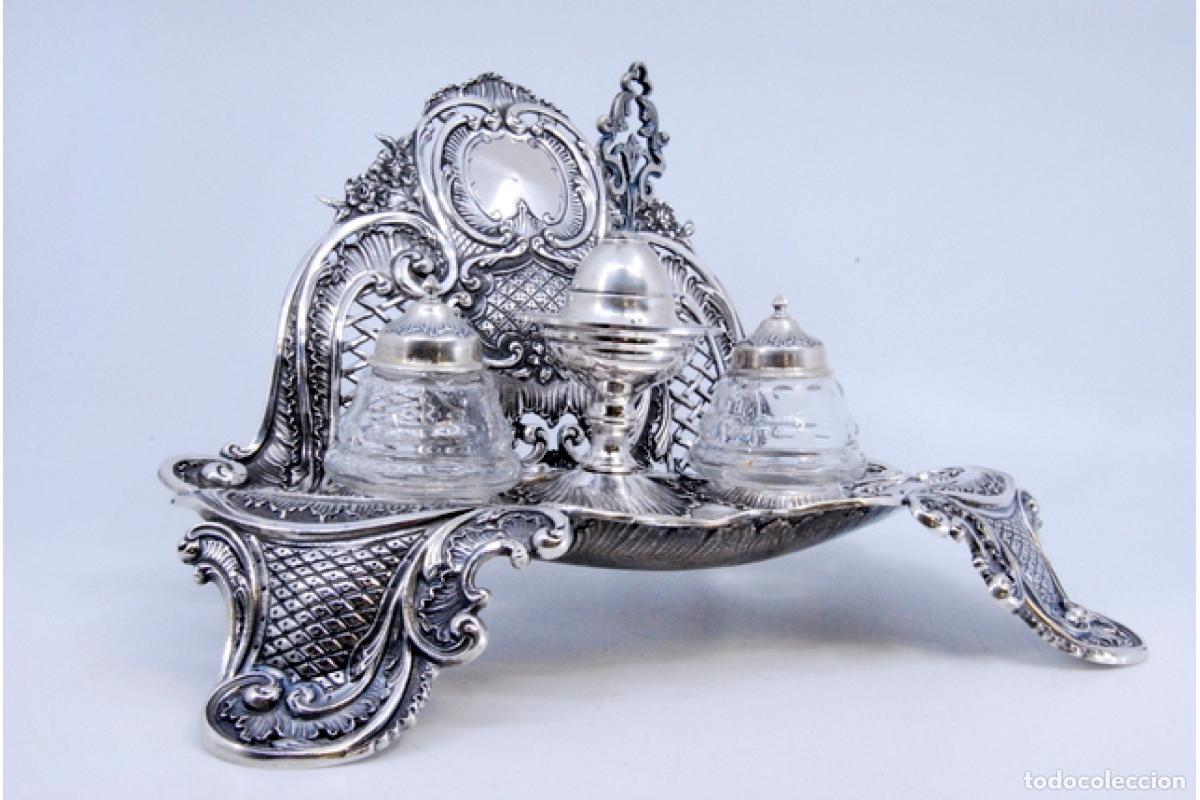 Antig&uuml;edades: tintero de plata - Foto 2