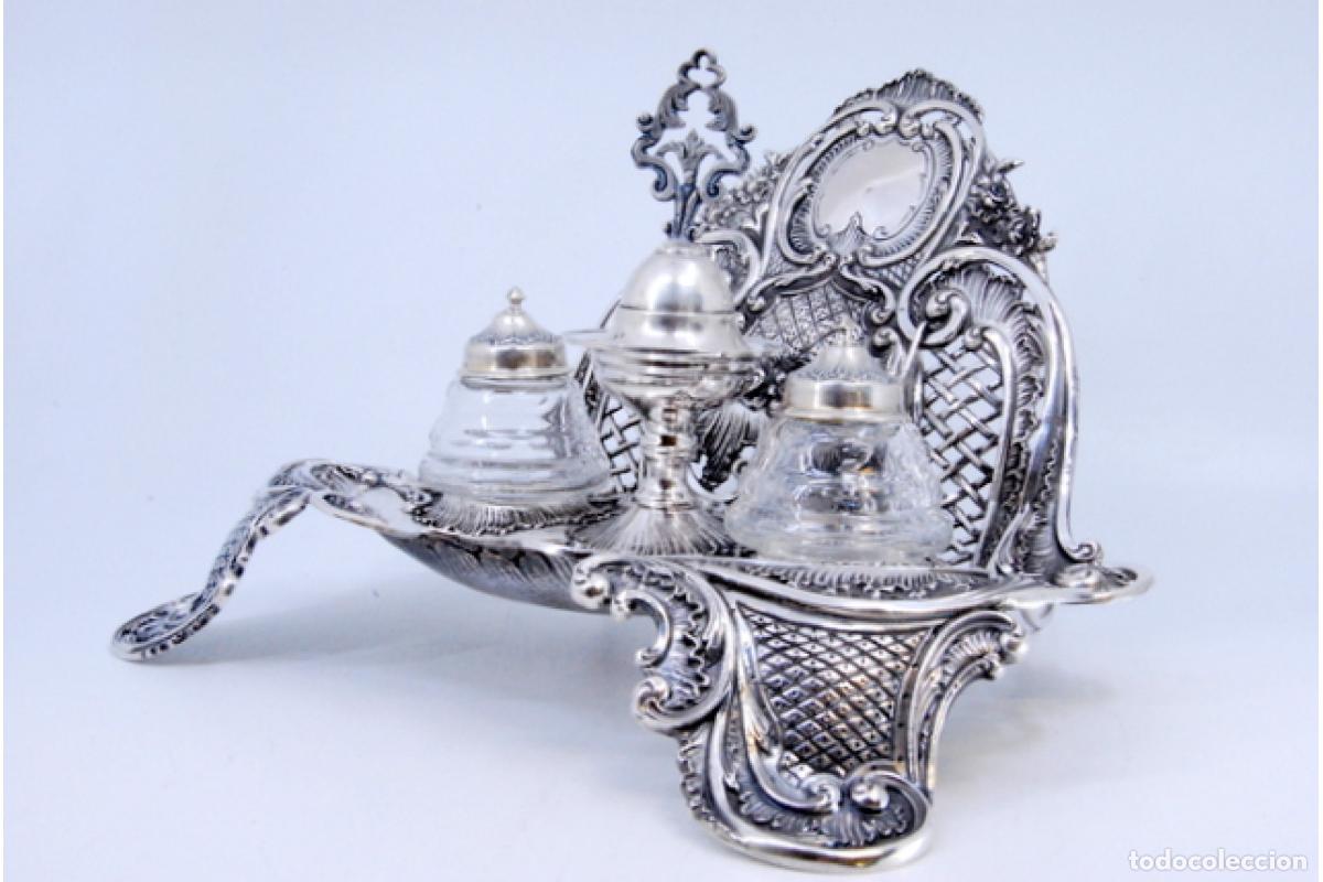Antig&uuml;edades: tintero de plata - Foto 3
