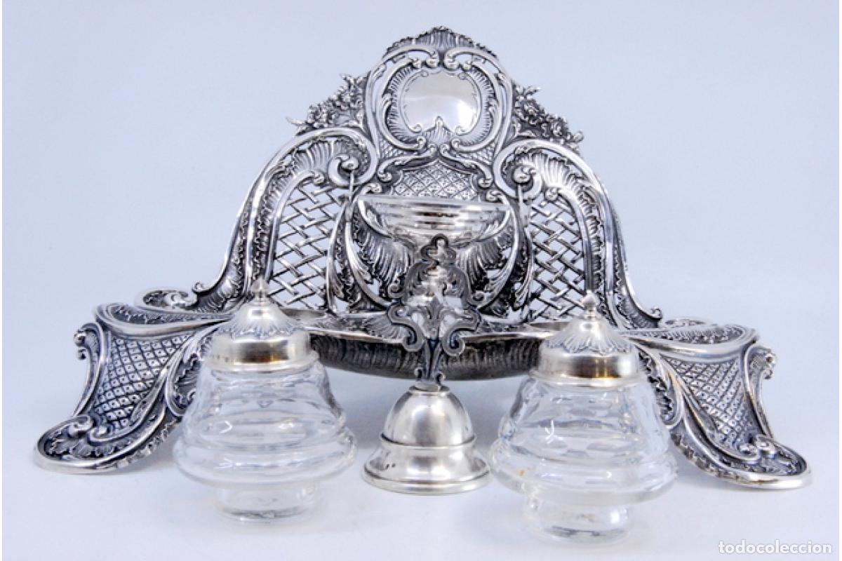 Antig&uuml;edades: tintero de plata - Foto 5