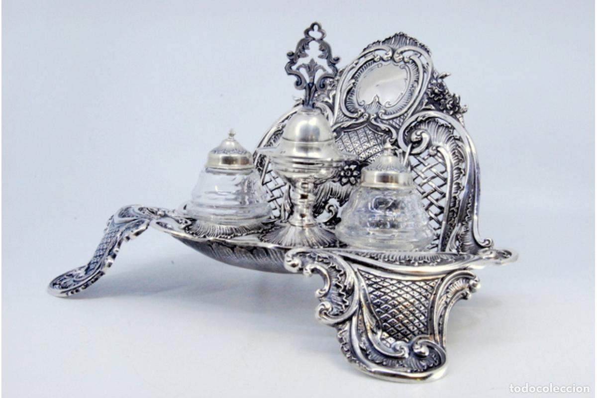 Antig&uuml;edades: tintero de plata - Foto 6