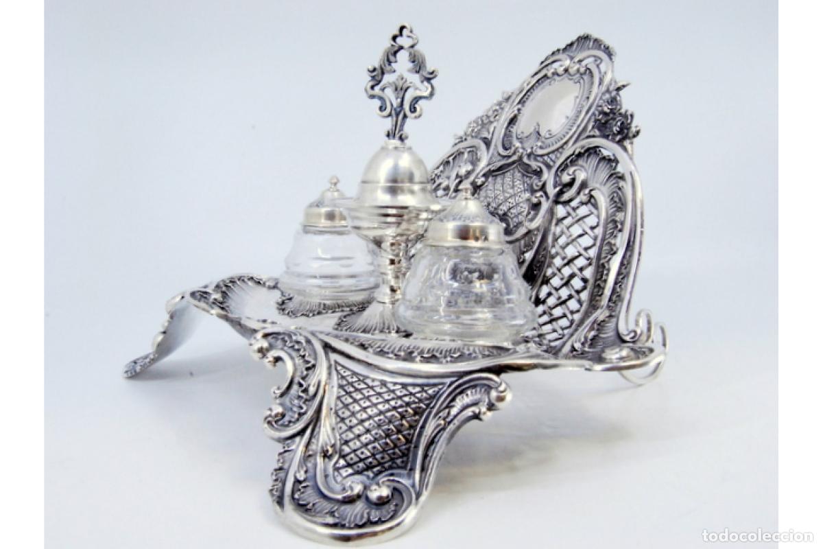 Antig&uuml;edades: tintero de plata - Foto 7