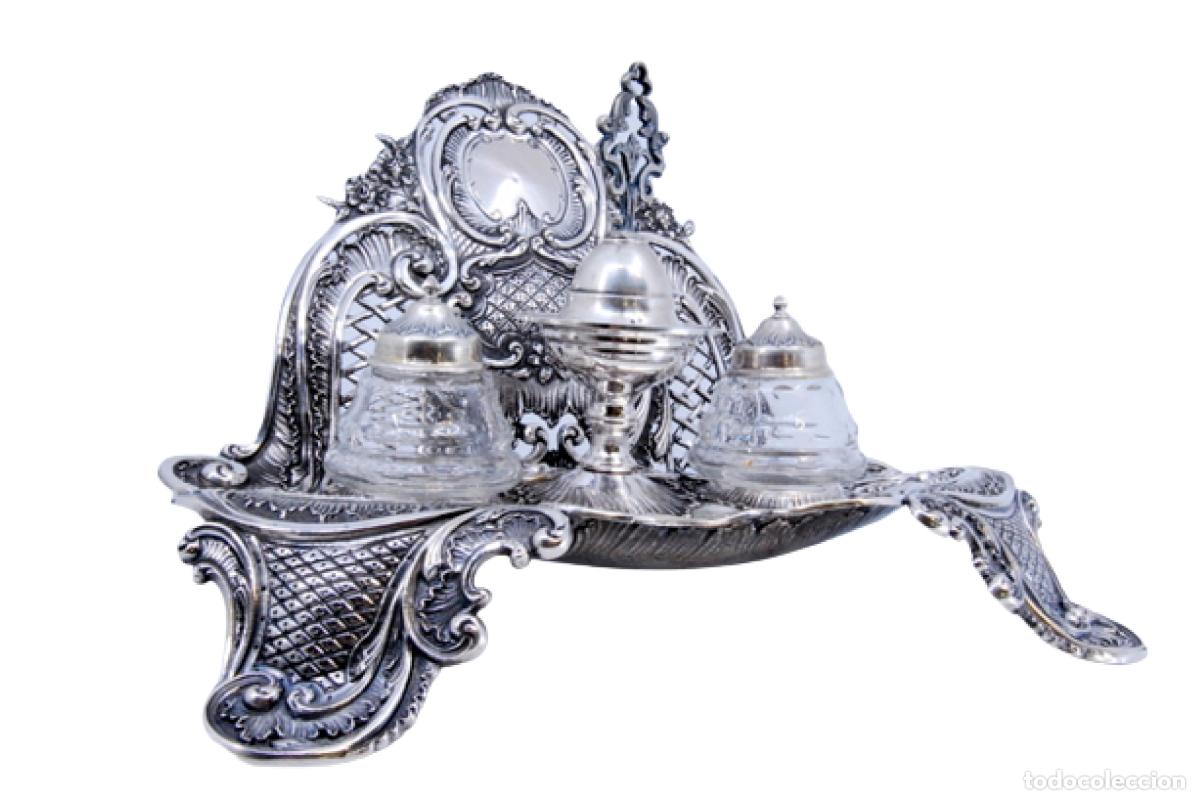 Antig&uuml;edades: tintero de plata - Foto 1