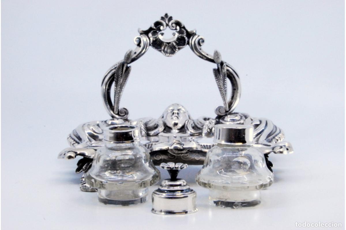 Antig&uuml;edades: tintero de plata - Foto 5