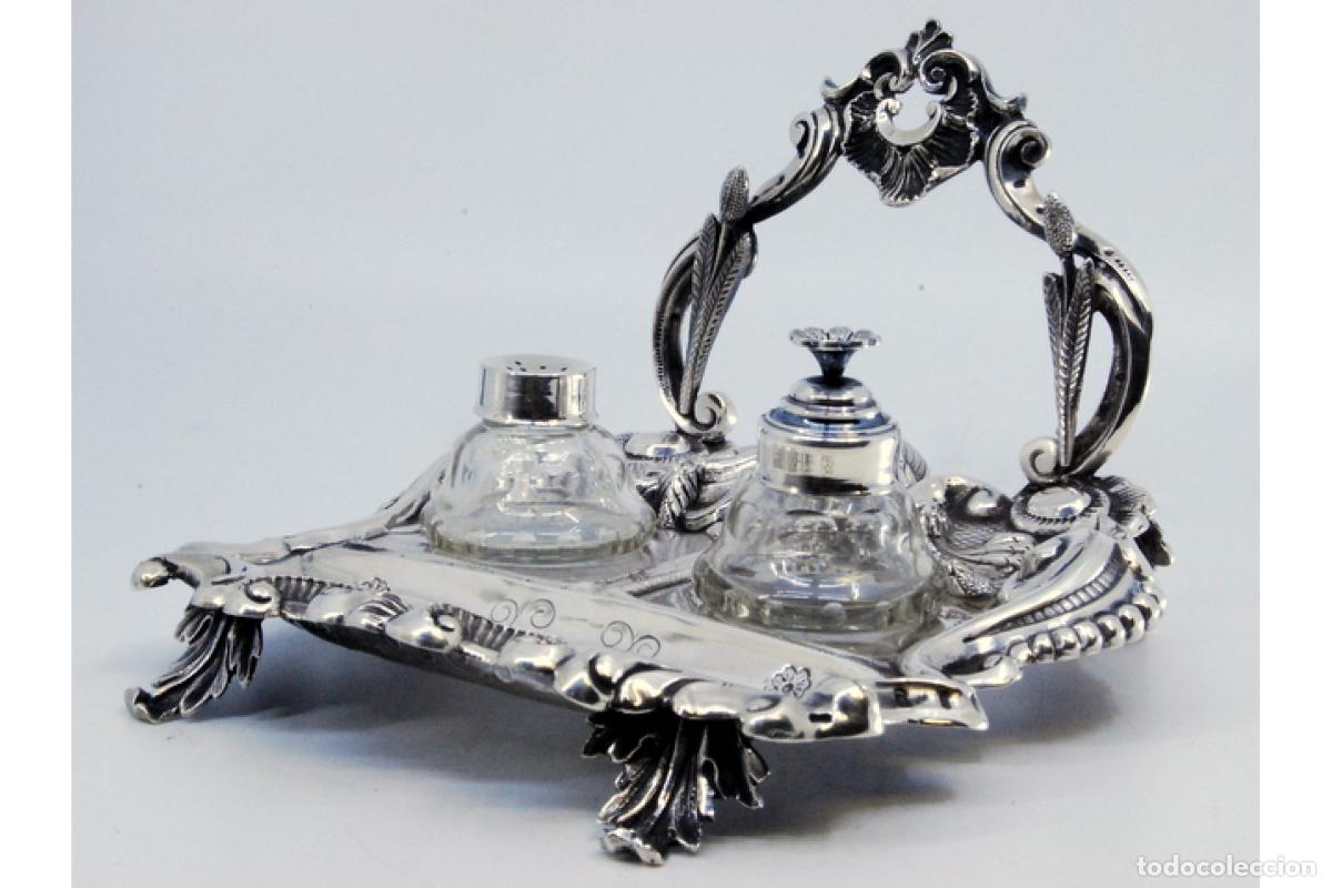 Antig&uuml;edades: tintero de plata - Foto 7