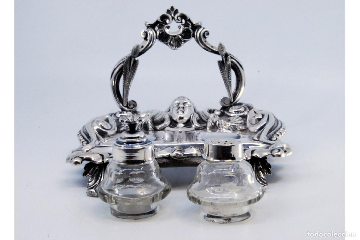 Antig&uuml;edades: tintero de plata - Foto 8