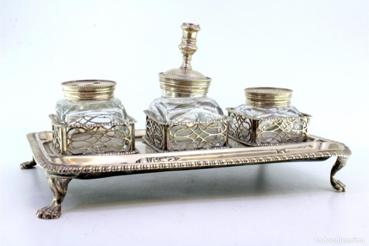 Antig&uuml;edades: tintero de plata - Foto 2