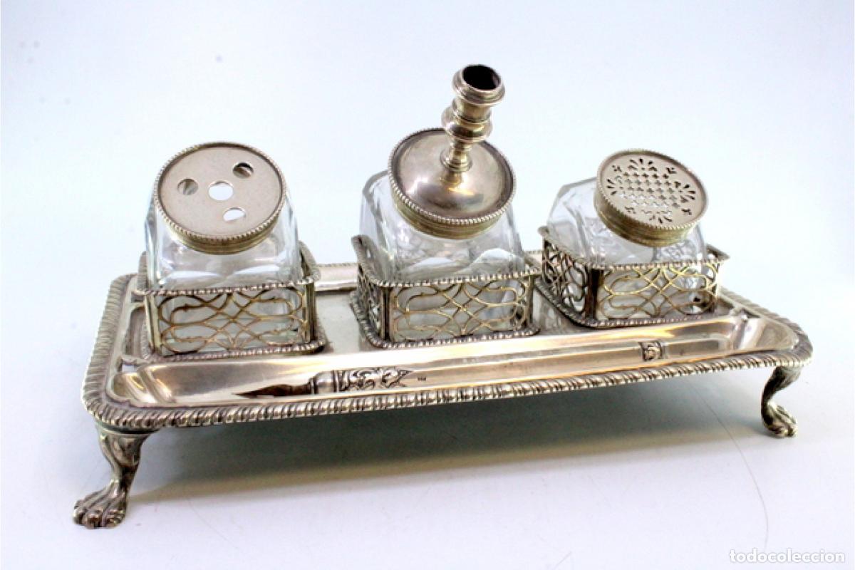Antig&uuml;edades: tintero de plata - Foto 3