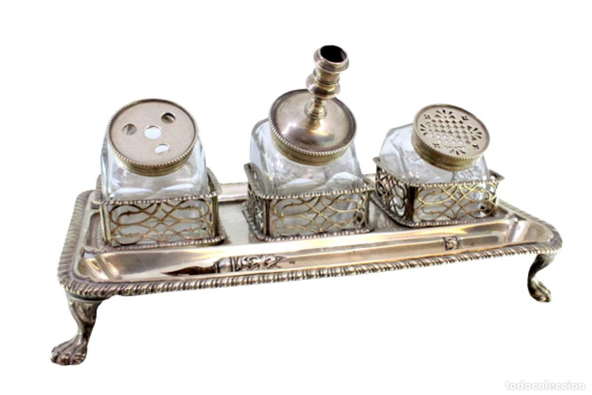 Antig&uuml;edades: tintero de plata - Foto 1