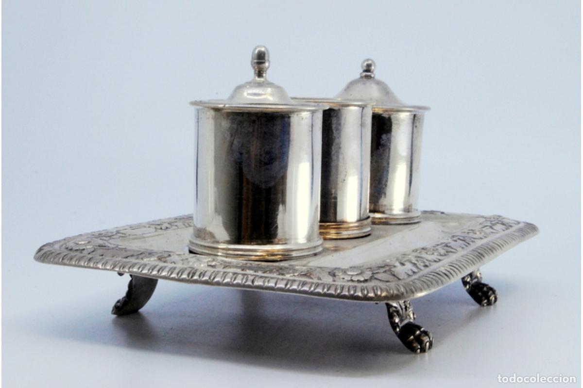 Antig&uuml;edades: tintero de plata - Foto 6