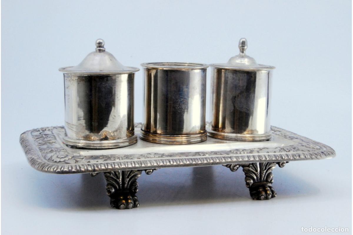 Antig&uuml;edades: tintero de plata - Foto 8