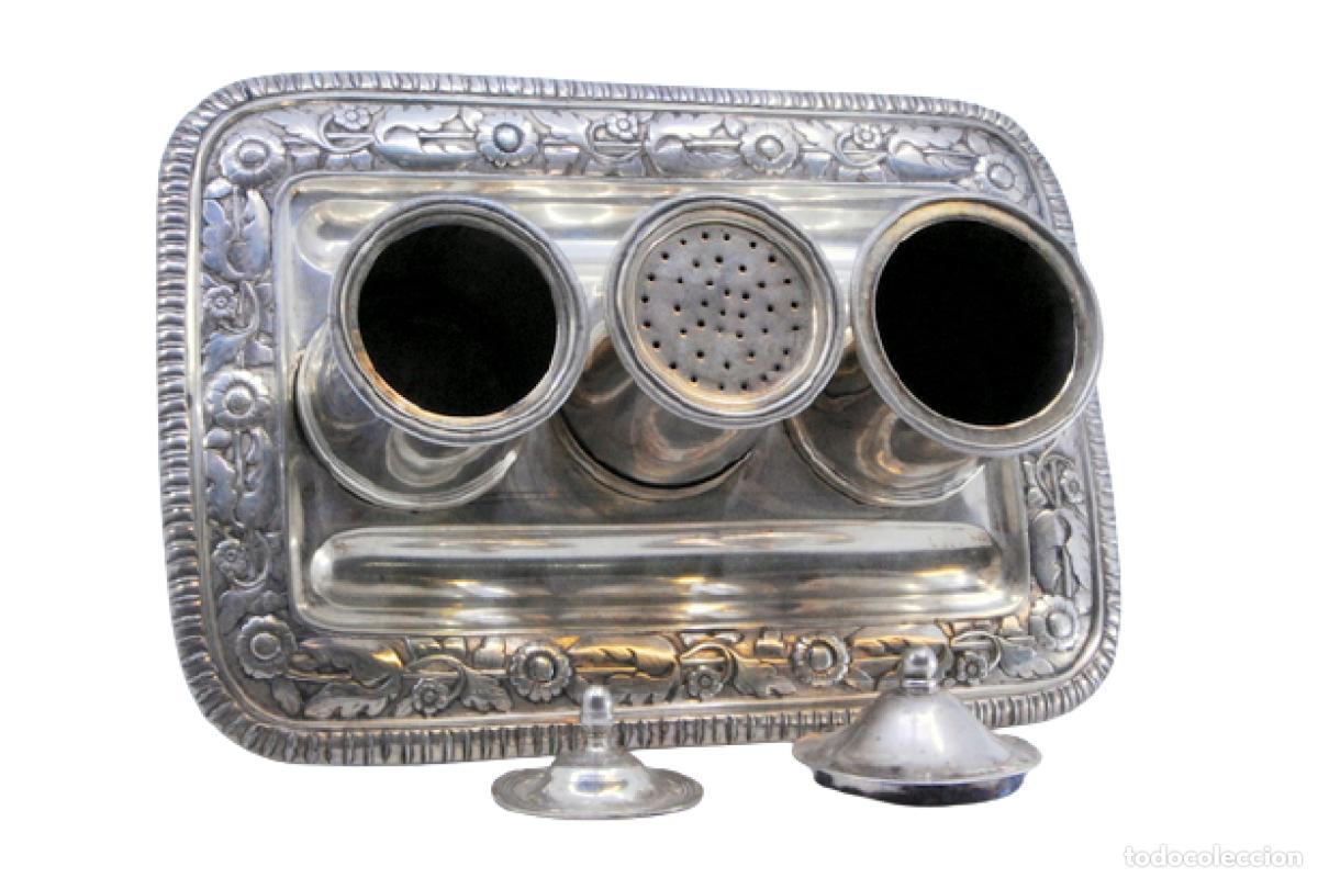 Antig&uuml;edades: tintero de plata - Foto 1