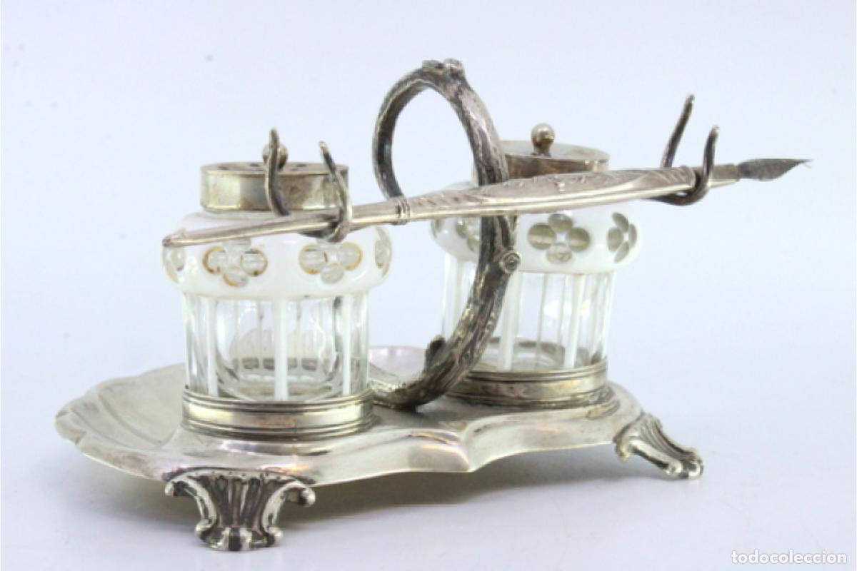 Antig&uuml;edades: tintero de plata - Foto 7