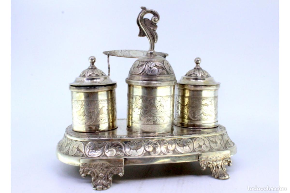 Antig&uuml;edades: tintero de plata - Foto 2