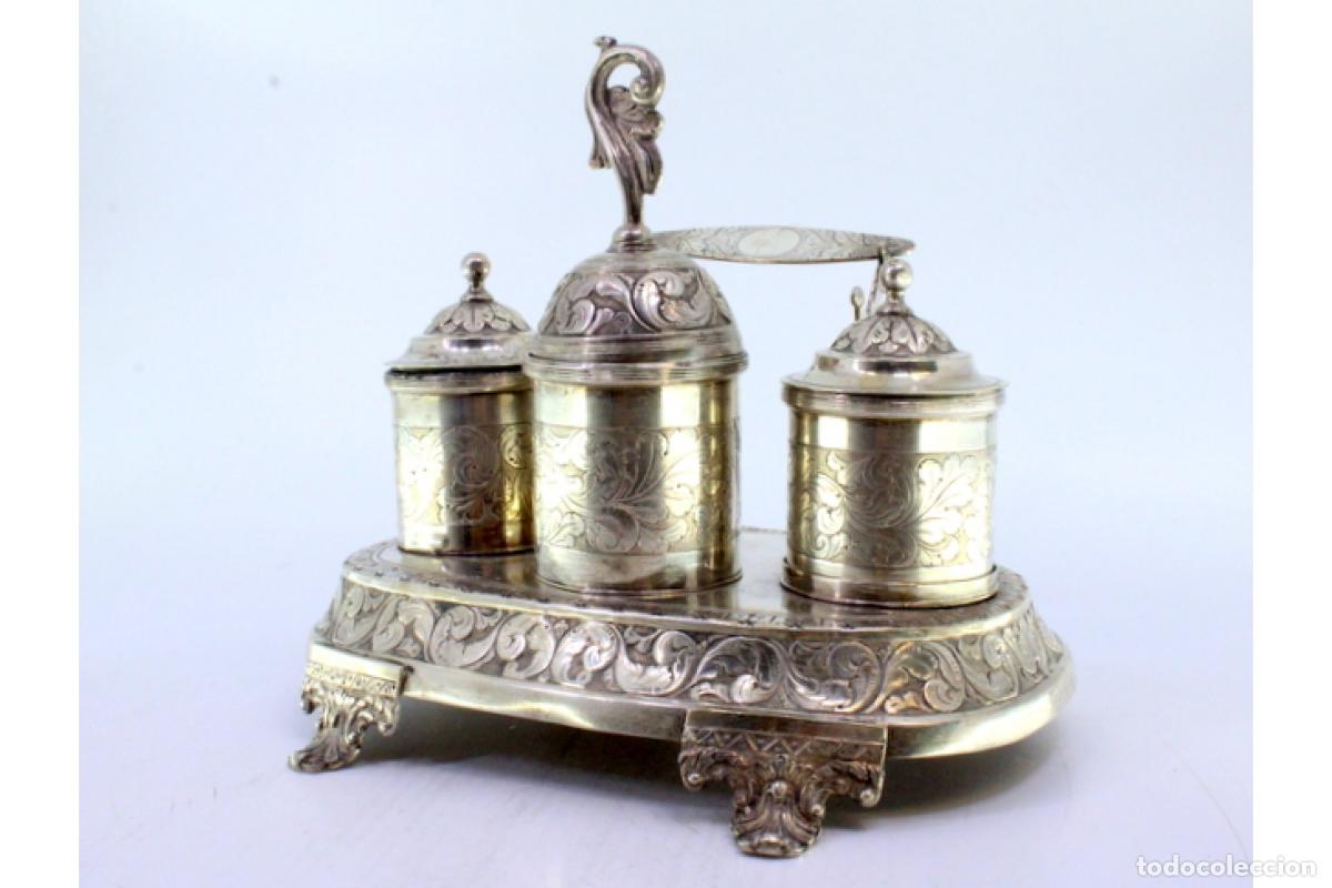 Antig&uuml;edades: tintero de plata - Foto 3