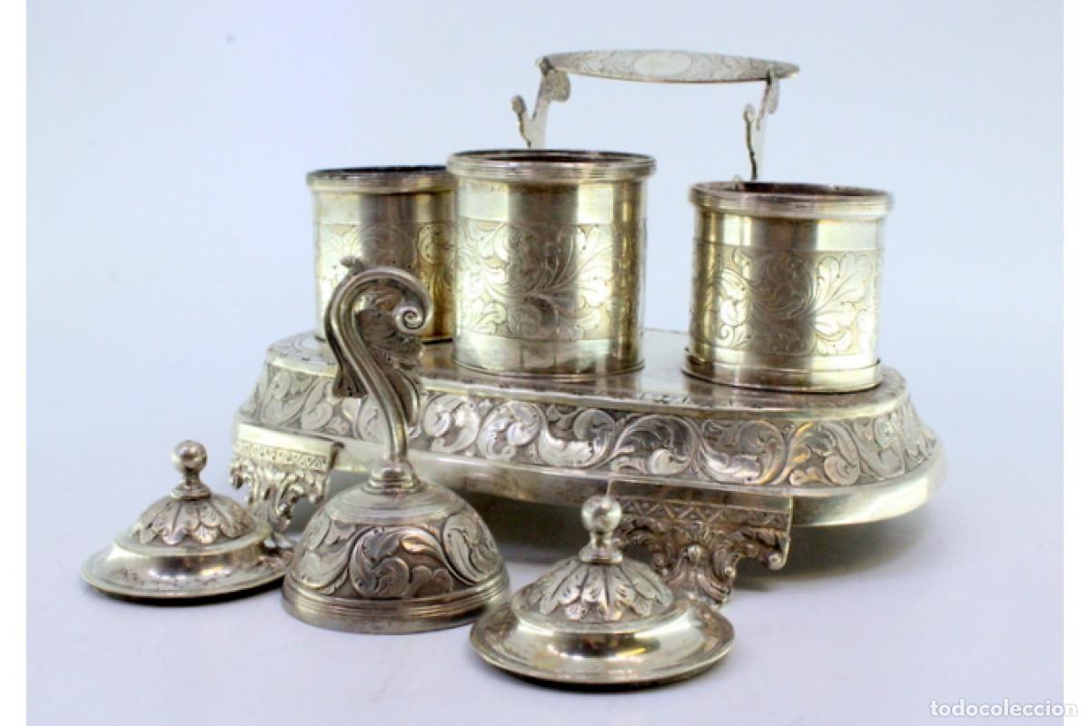 Antig&uuml;edades: tintero de plata - Foto 4