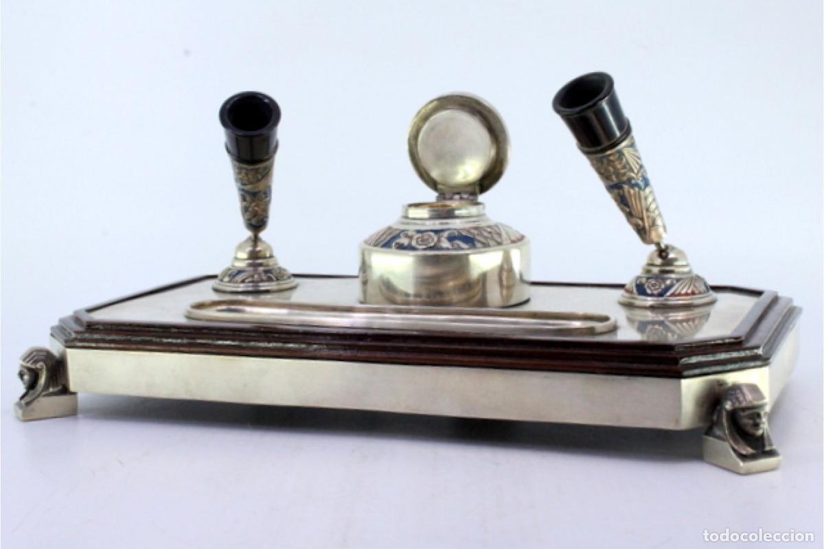 Antig&uuml;edades: tintero de plata - Foto 5