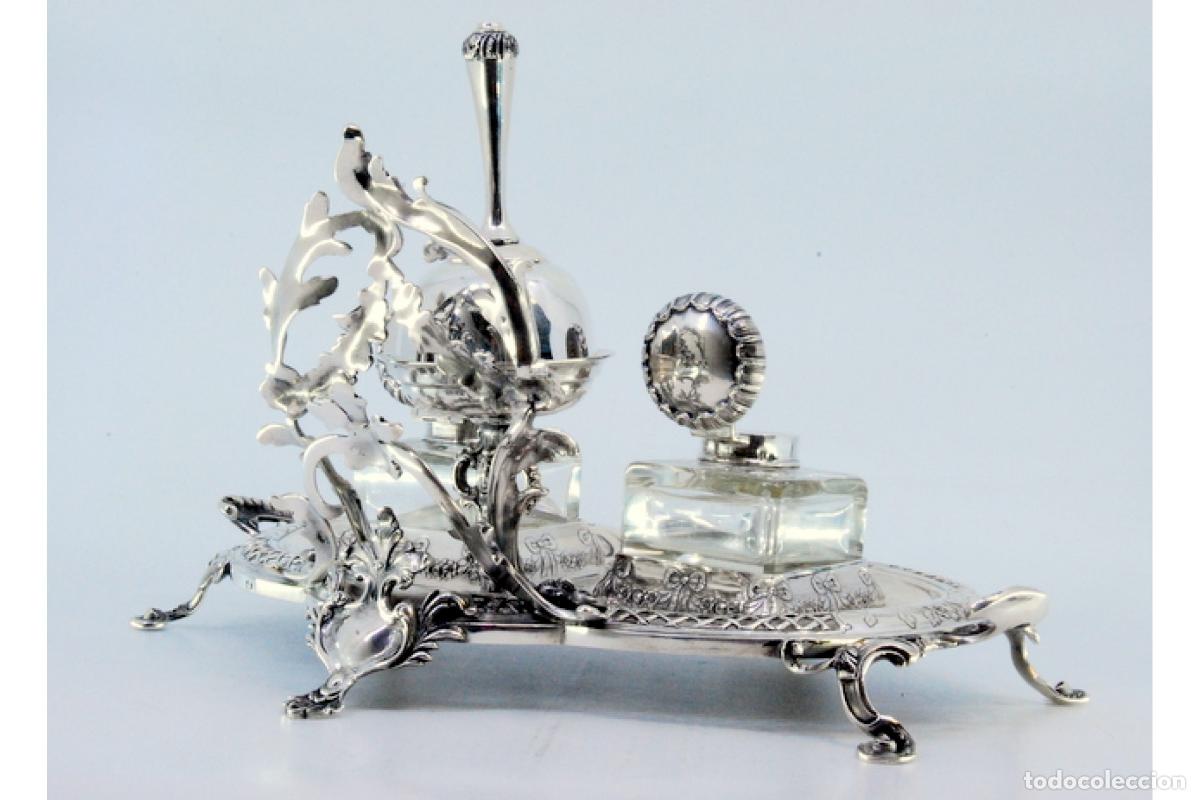 Antig&uuml;edades: tintero de plata - Foto 7