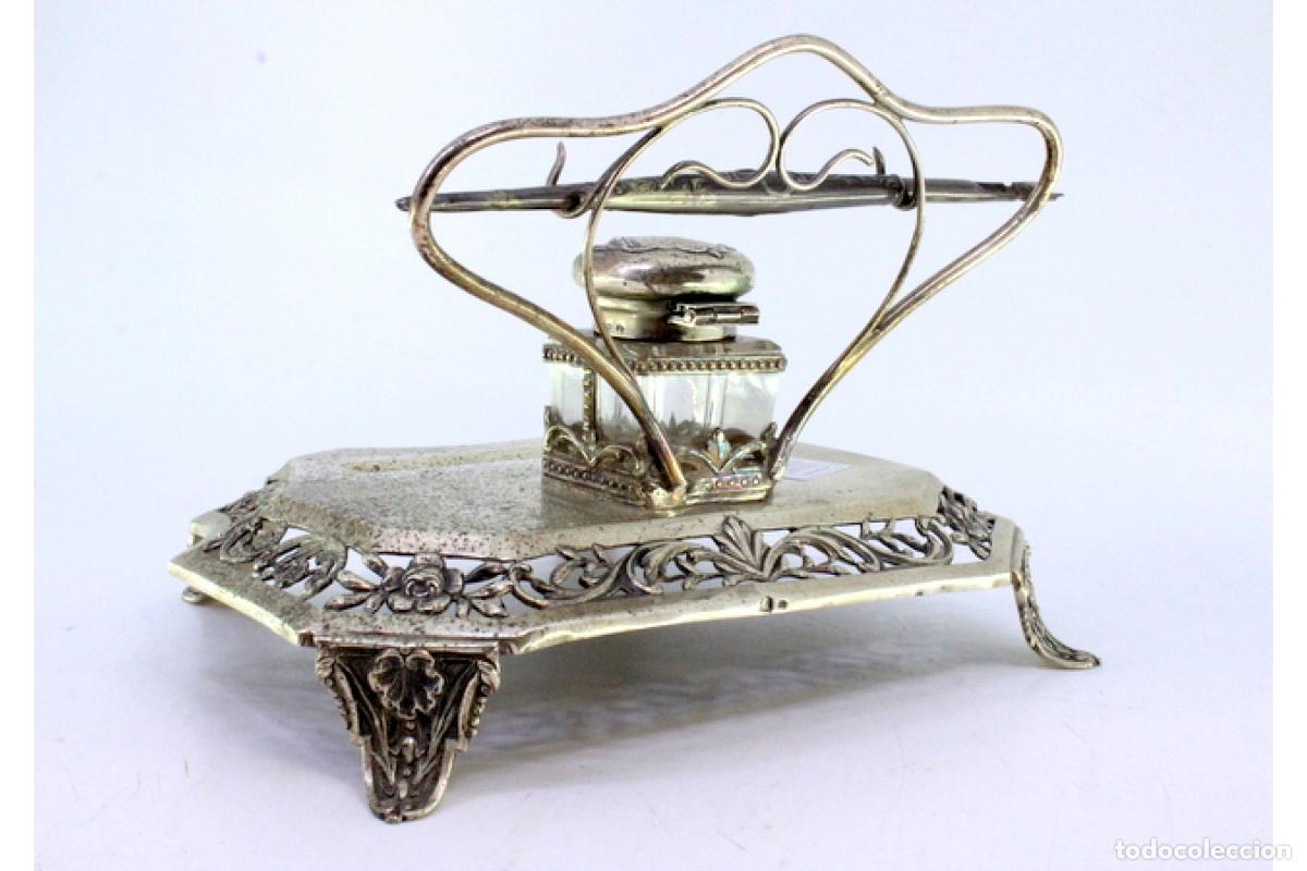 Antig&uuml;edades: tintero de plata - Foto 2