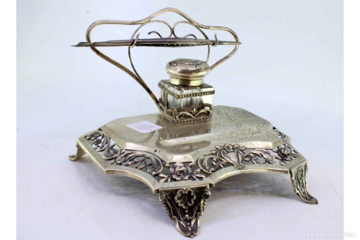 Antig&uuml;edades: tintero de plata - Foto 4