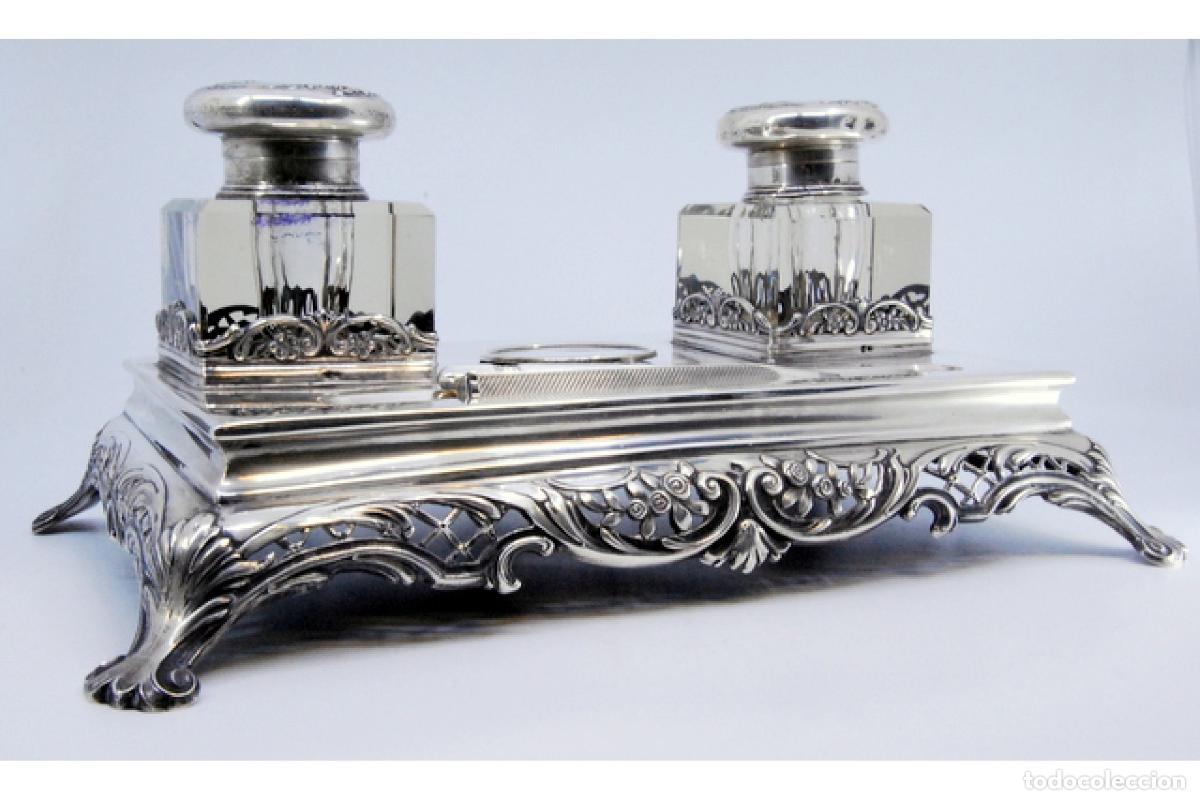 Antig&uuml;edades: tintero de plata - Foto 3