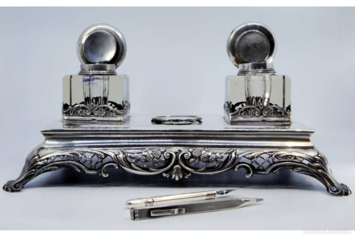 Antig&uuml;edades: tintero de plata - Foto 5