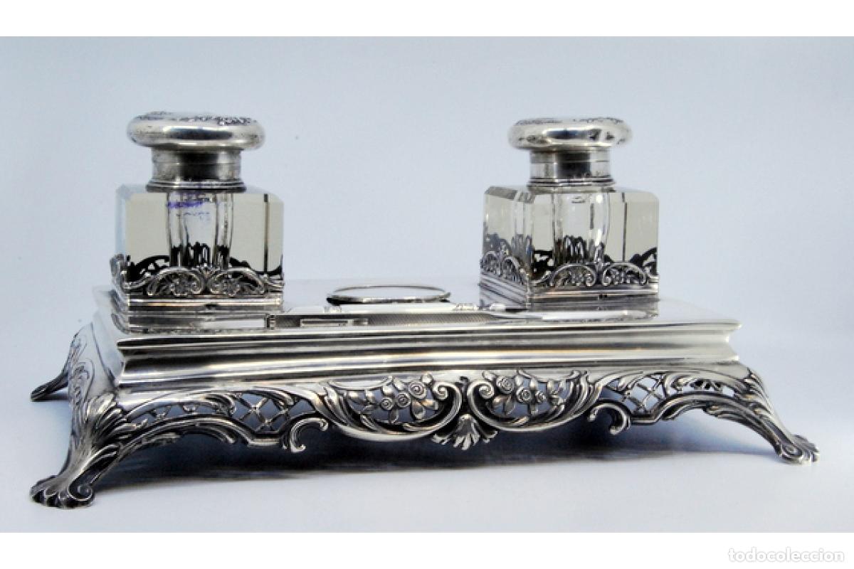 Antig&uuml;edades: tintero de plata - Foto 6