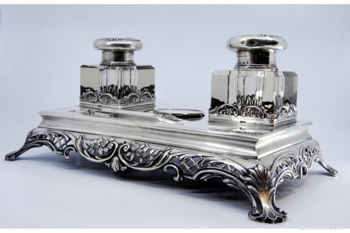 Antig&uuml;edades: tintero de plata - Foto 7