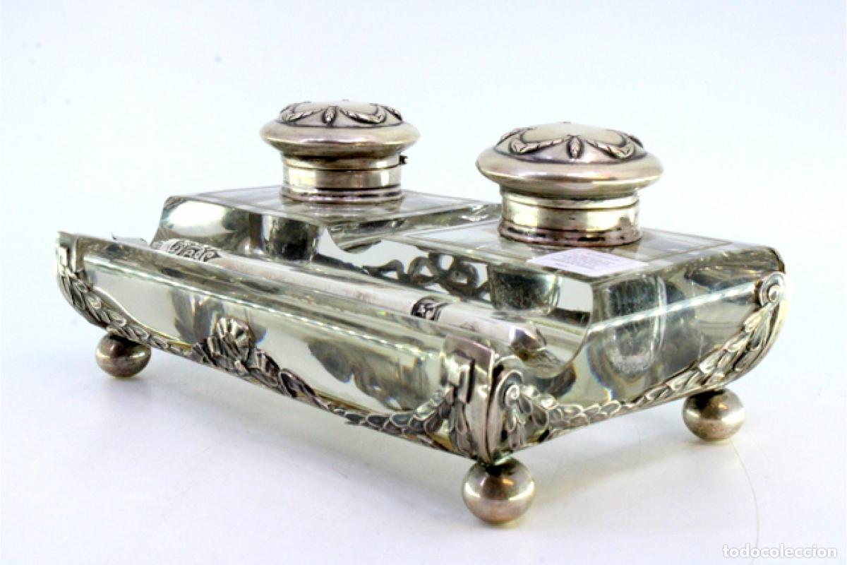 Antig&uuml;edades: tintero de plata - Foto 7