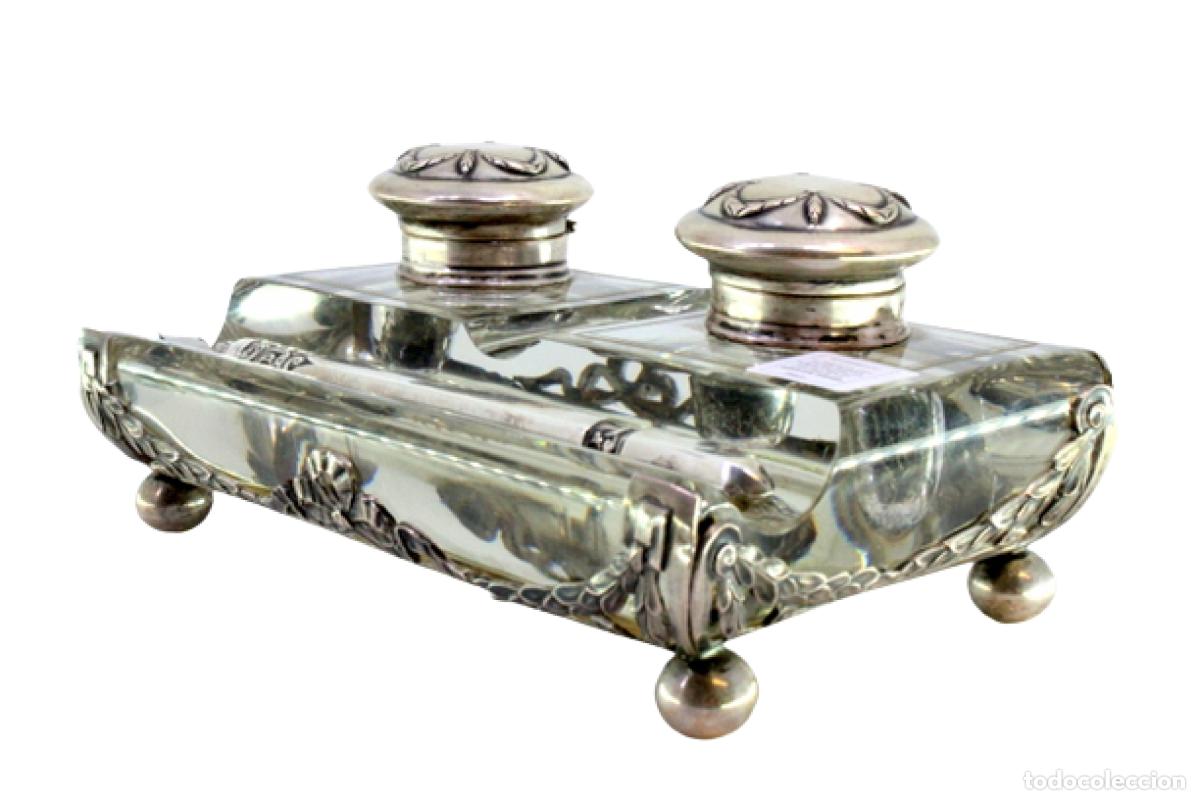 Antig&uuml;edades: tintero de plata - Foto 1