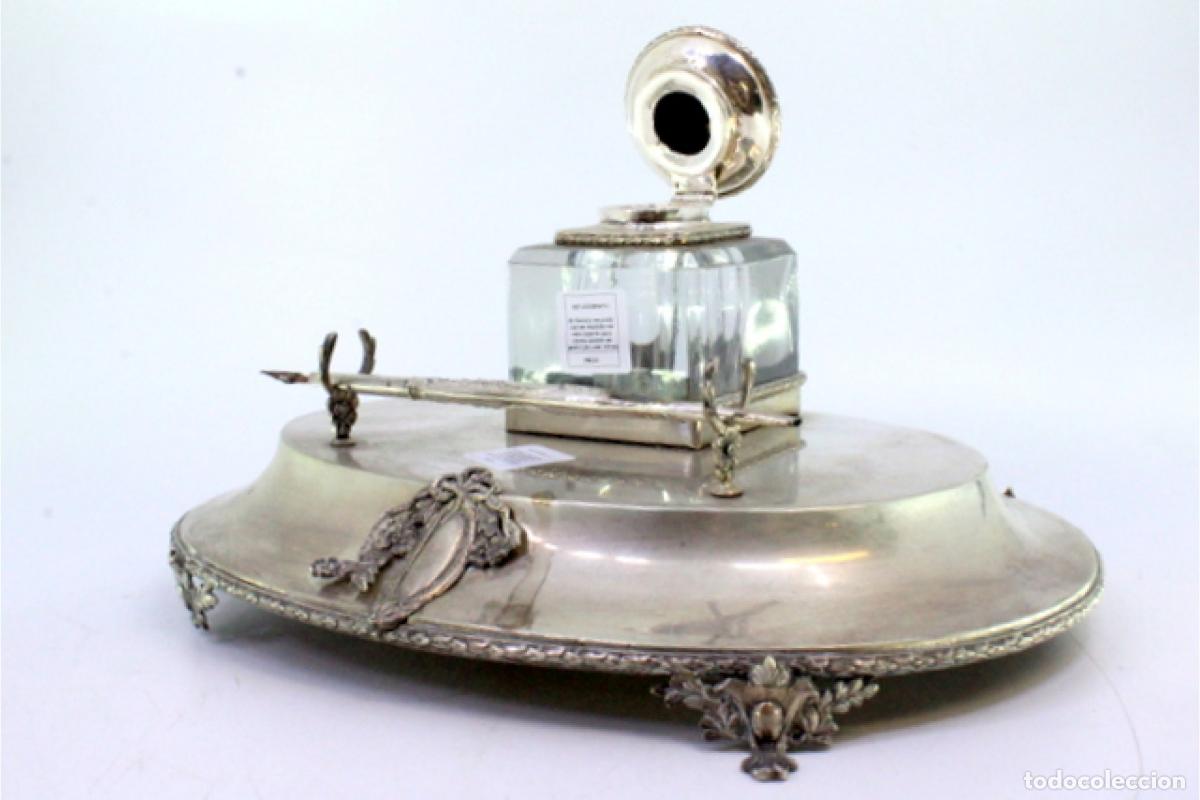 Antig&uuml;edades: tintero de plata - Foto 5