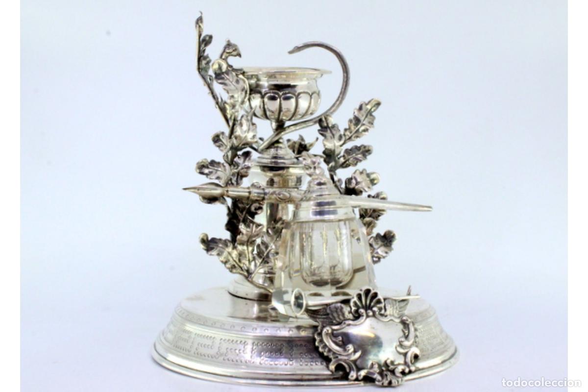 Antig&uuml;edades: tintero de plata - Foto 5