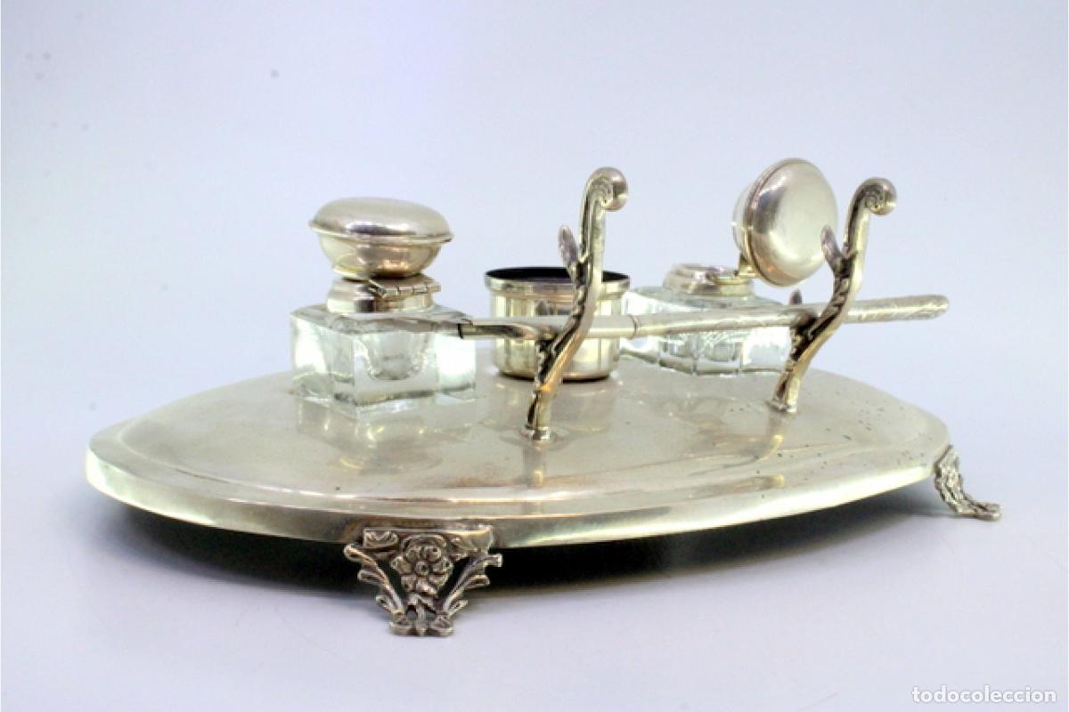Antig&uuml;edades: tintero de plata - Foto 5