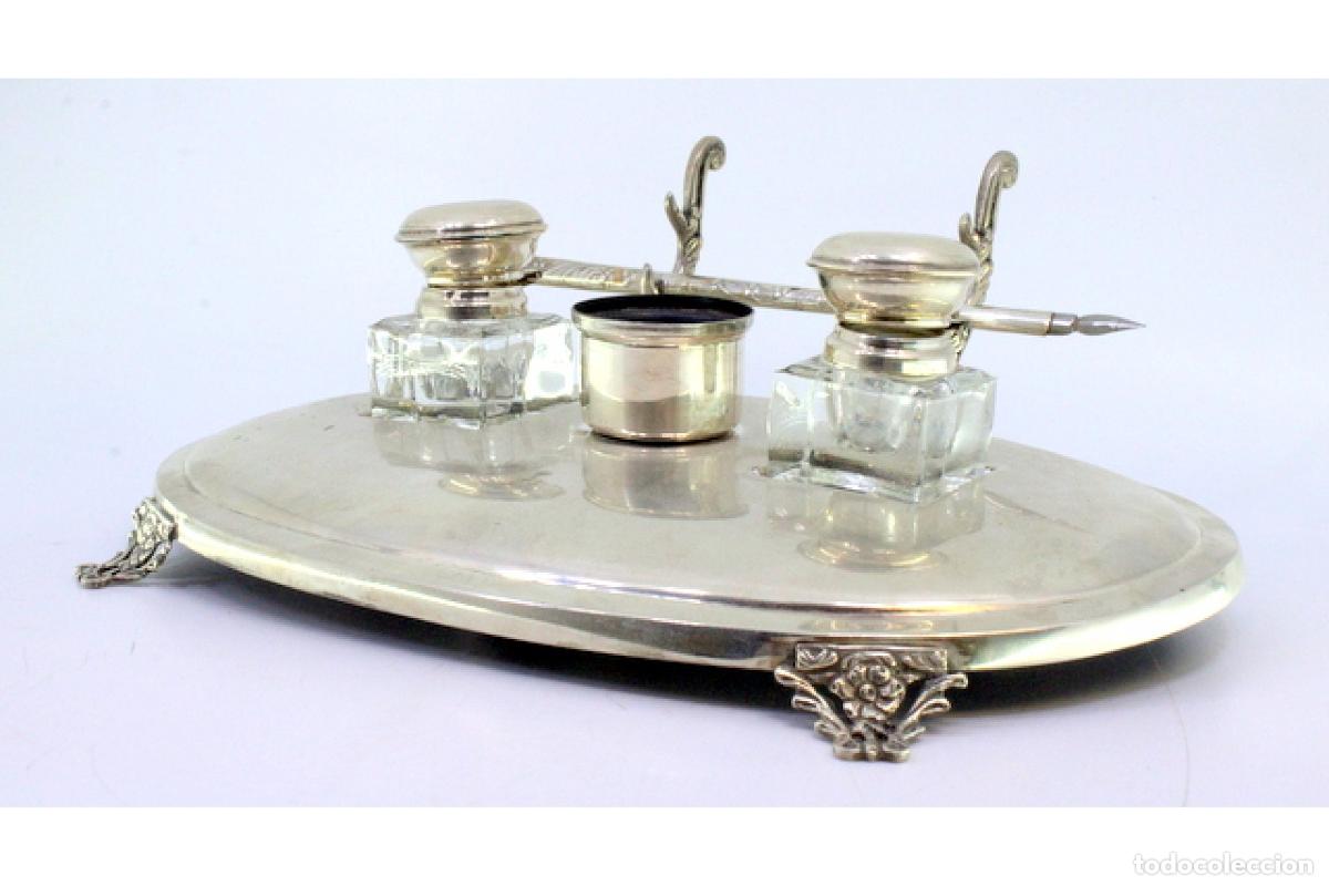 Antig&uuml;edades: tintero de plata - Foto 7