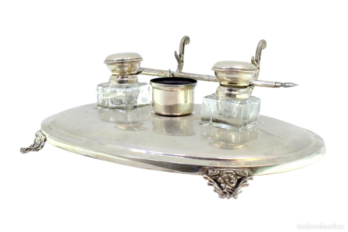 Antig&uuml;edades: tintero de plata - Foto 1