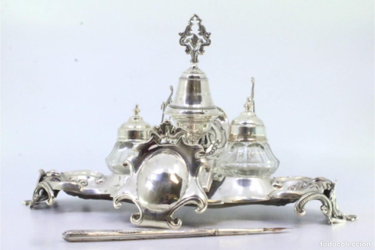 Antig&uuml;edades: tintero de plata - Foto 5