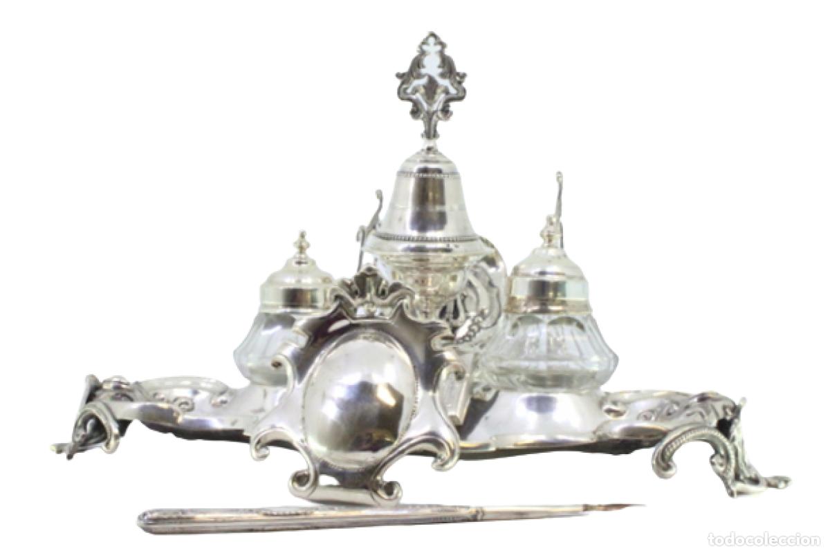 Antig&uuml;edades: tintero de plata - Foto 1