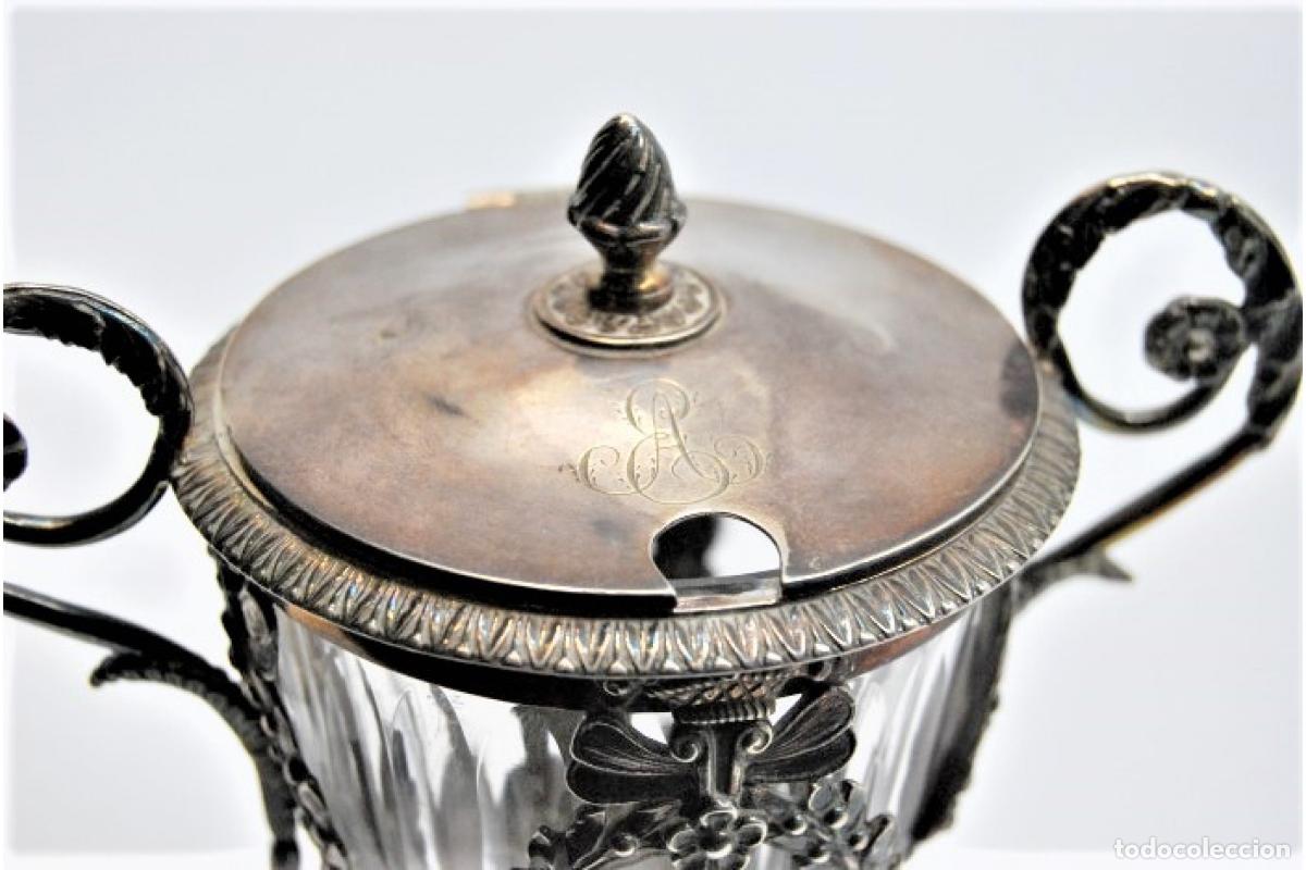 Antig&uuml;edades: Tarro de mermelada de vidrio y plata - Foto 4