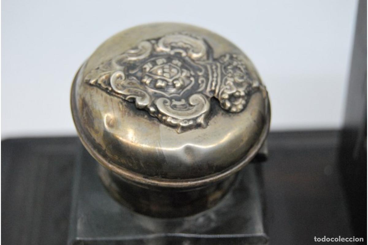 Antig&uuml;edades: Juego de tinteros de madera y plata. - Foto 5