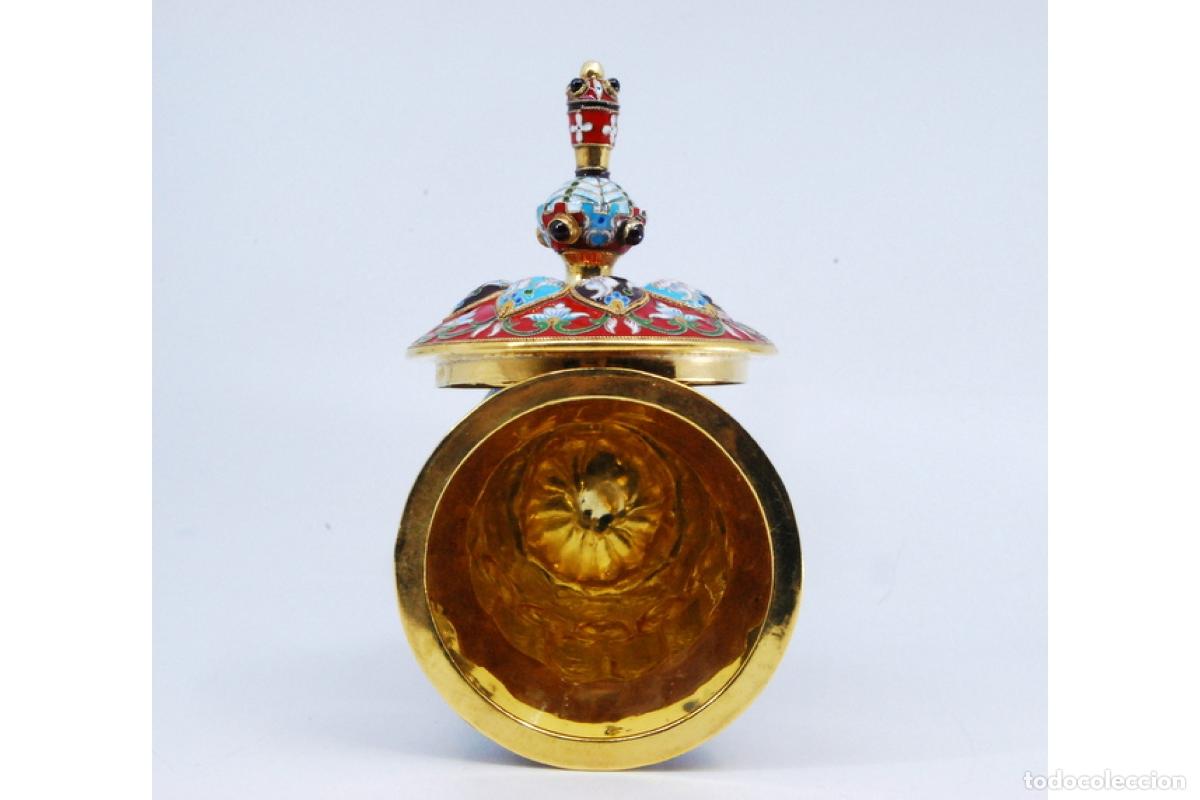 Antig&uuml;edades: Urna rusa de plata cloisonn&eacute; - Foto 2